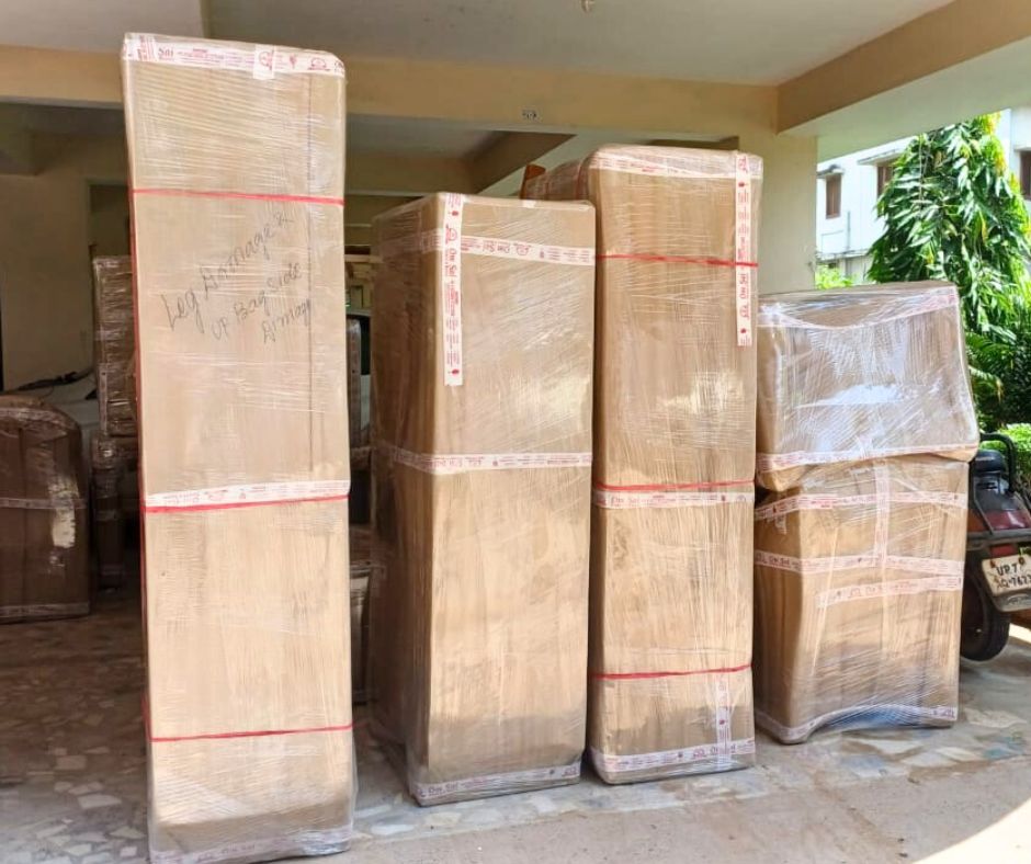 Well-packed household items ready for relocation by professional packers and movers in Rajendra Nagar, showcasing secure packaging and safe moving services.